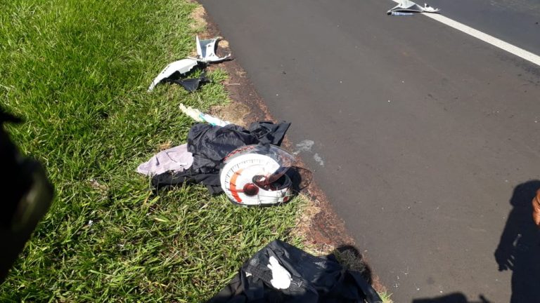 Motociclista fica ferido após acidente na rodovia Cândido Portinari, em Brodowski