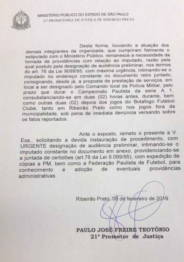 MP proíbe torcedor botafoguense de acompanhar jogos do Tricolor no Paulistão