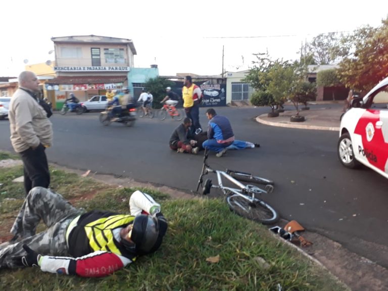 Acidente entre motos deixa dois feridos na av. Cásper Líbero