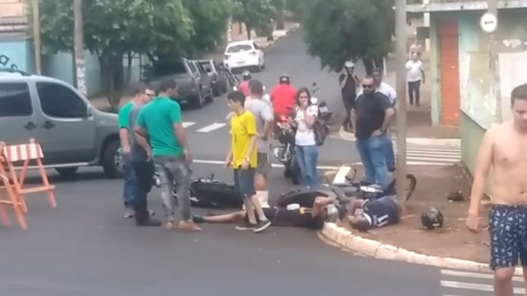 Vídeo | Acidente entre duas motos deixa um homem ferido em estado grave no Sumarezinho