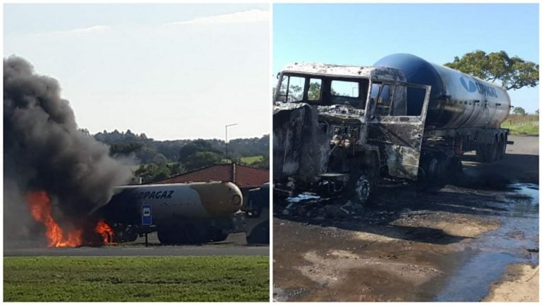 Acidente com caminhão de transporte de gás interdita a rodovia Anhanguera