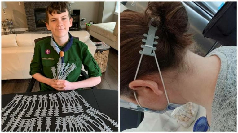 Menino cria acessório que protege as orelhas e alivia a dor física dos profissionais de saúde