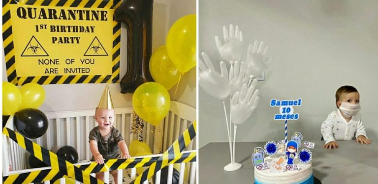 Mães comemoram aniversário dos filhos com tema da quarentena pelo convid – 19