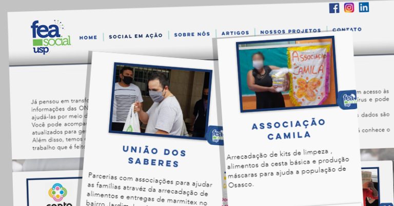 Entidade estudantil da USP auxilia ONGs que atuam no combate à pandemia