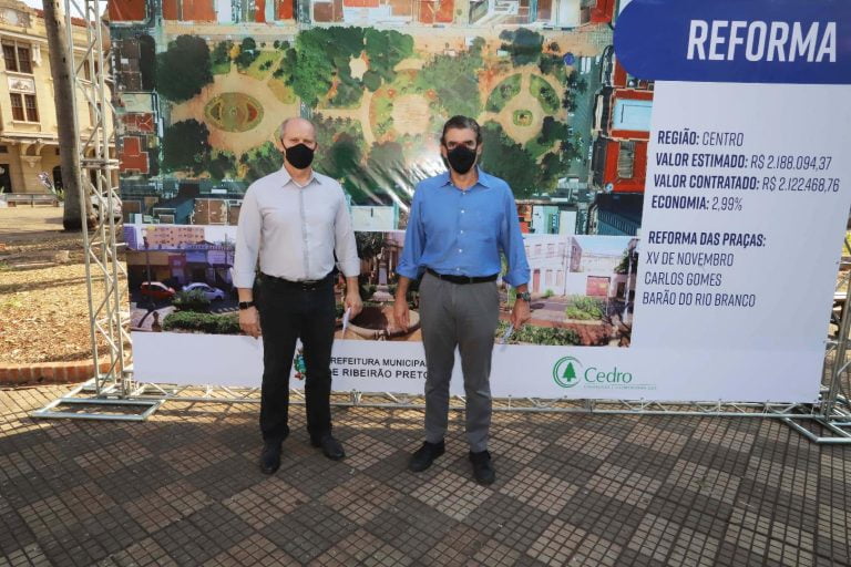 Prefeitura inicia revitalização das praças XV de Novembro, Carlos Gomes e Barão do Rio Branco