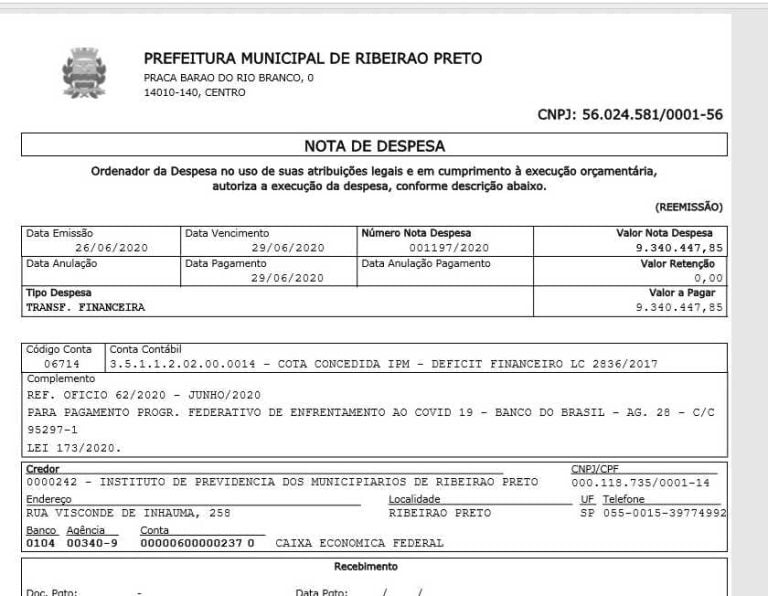 Prefeitura de Ribeirão transfere R$ 12,4 milhões da verba de combate ao covid-19 para cobrir rombo no IPM