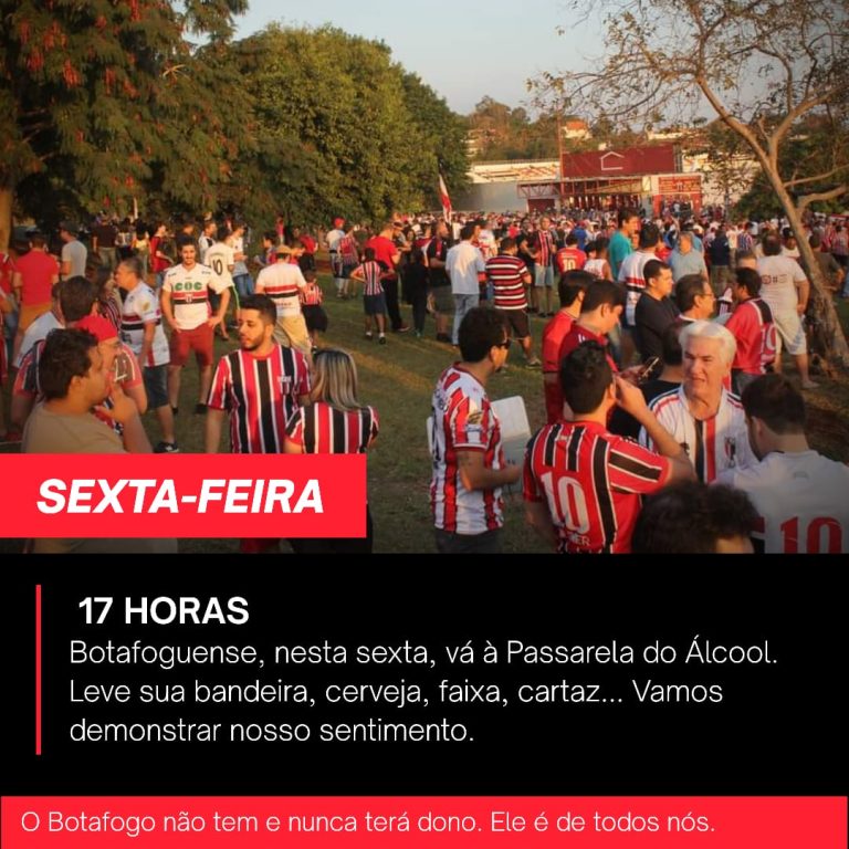 Torcedores do Botafogo fazem manifesto contra Adalberto Baptista e Gerson Engrácia nesta sexta-feira (16)