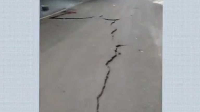 Temporal em Ribeirão Preto causa rachadura em asfalto da zona Oeste da cidade