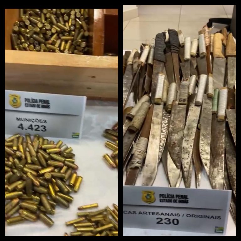 Vídeo: Polícia Penal de GO mostra apreensões durante reforma de penitenciária