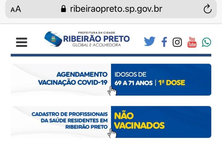 Site de agendamento volta a funcionar em Ribeirão após quatro horas de instabilidade