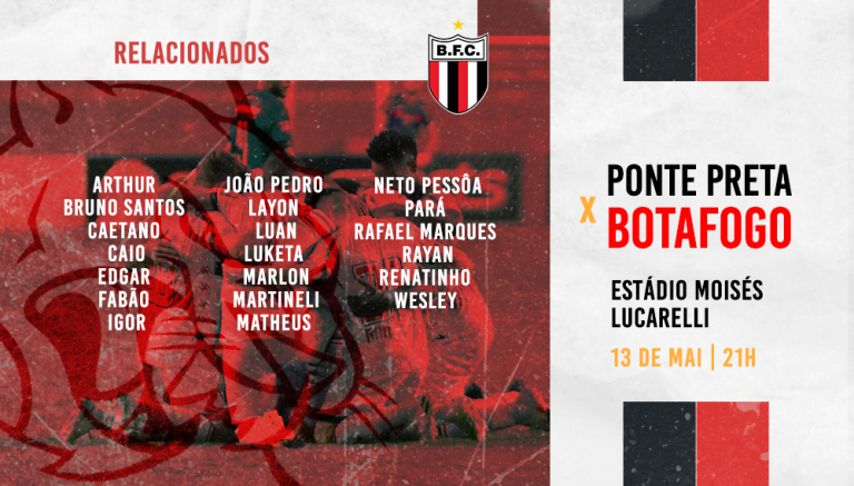 Com 10 pratas da casa, Botafogo viaja para enfrentar a Ponte Preta; veja os relacionados