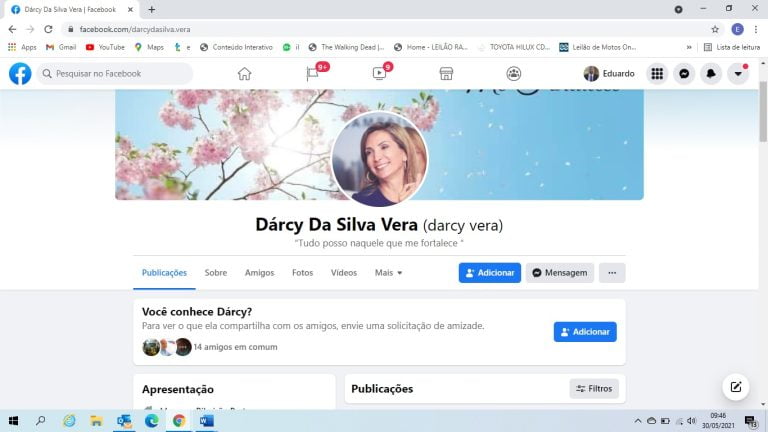Dárcy Vera denuncia roubo de imagens e perfis ‘fake’ nas redes sociais à polícia
