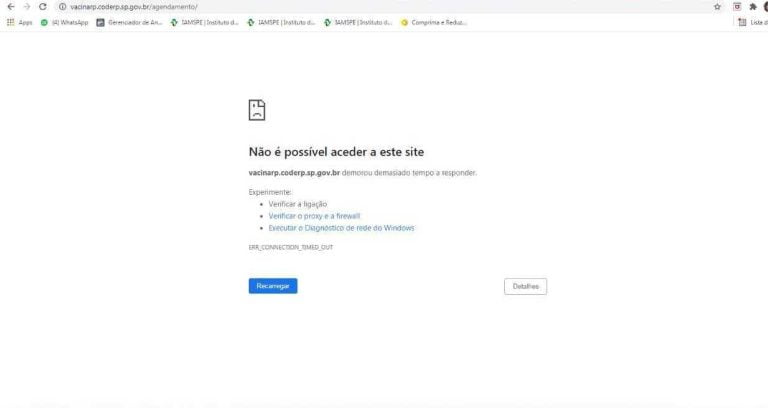 Menos de dez minutos após começar, agendamento da vacinação derruba site da prefeitura de Ribeirão