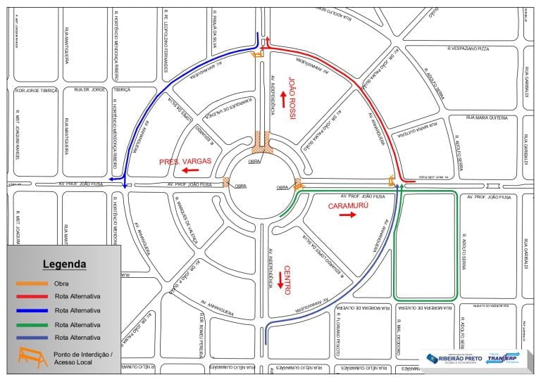 Rotatória da avenida Independência com João Fiúsa é interditada nesta terça-feira (8)