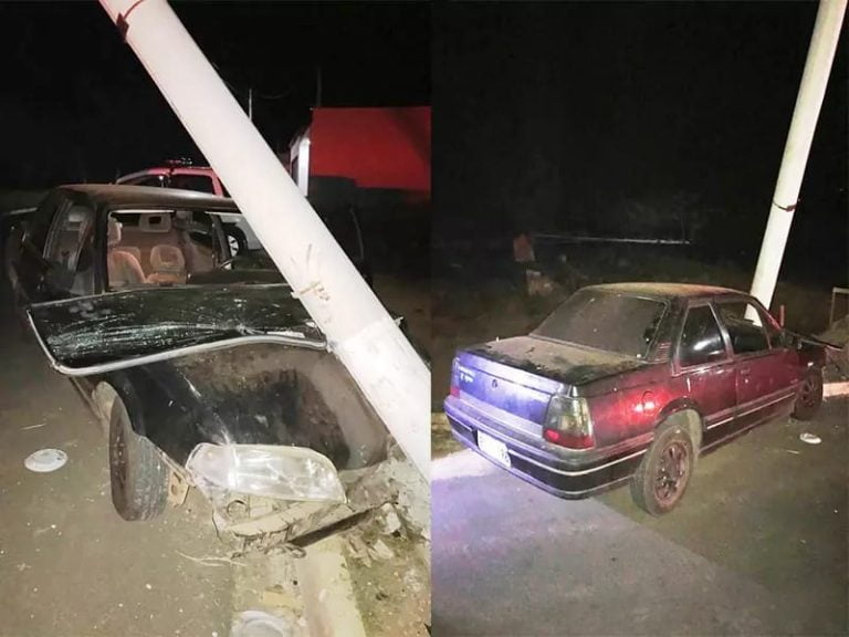 Colidiu o Monza: Motorista topa o carro com poste e depois foge em Matão