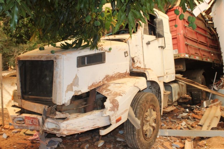 Caminhão desgovernado invade casa e mata cachorrinha em Matão