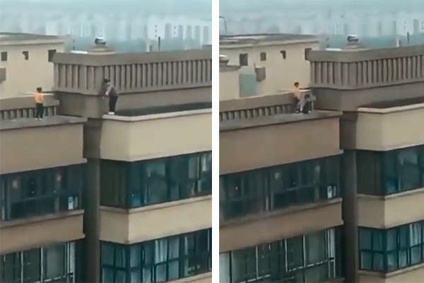 Vídeo | Crianças são filmadas pulando entre vãos em prédio de 22 andares