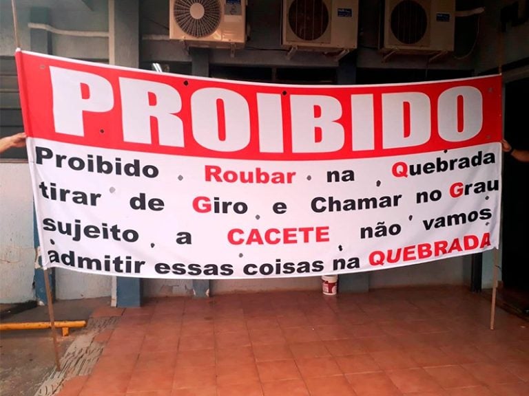 Faixa ameaça bandidos em Matão: “se roubar na quebrada, o bicho vai pegar”