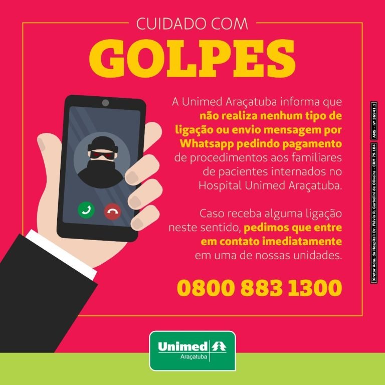 Unimed Araçatuba emite alerta contra um golpe