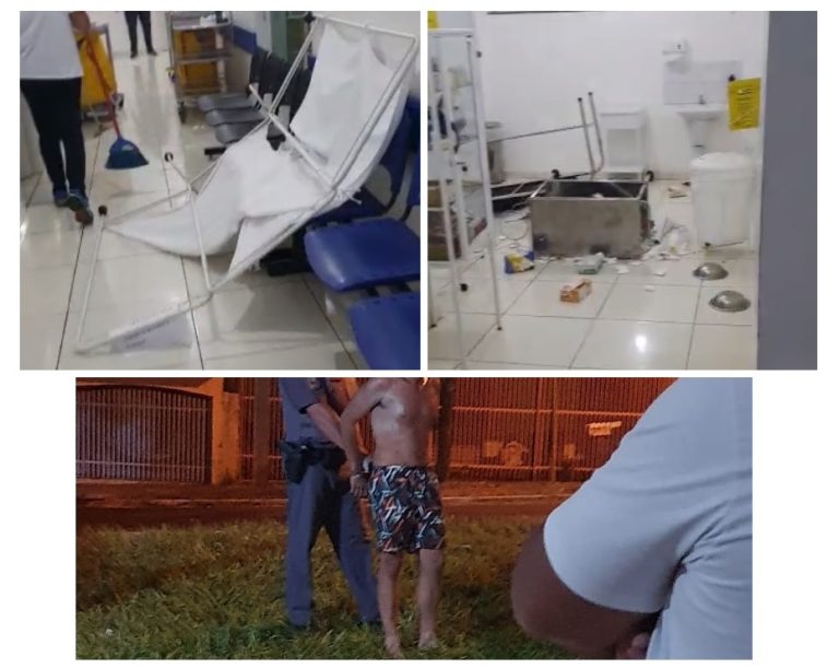 Médico doidão envolve-se em acidente, vai à UPA, quebra tudo, xinga e agride pacientes e funcionários em Taquaritinga