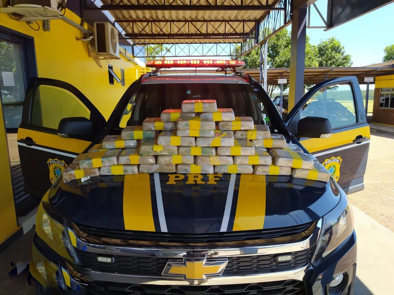 Cegonha que vinha de Mato Grosso para Ribeirão tinha um veículo com 48 tabletes de drogas