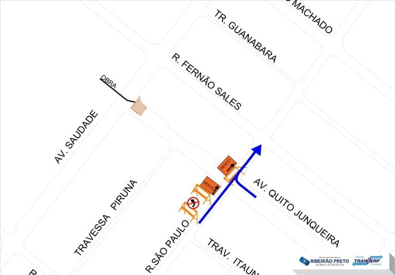 Avenida Saudade terá novo trecho interditado na segunda