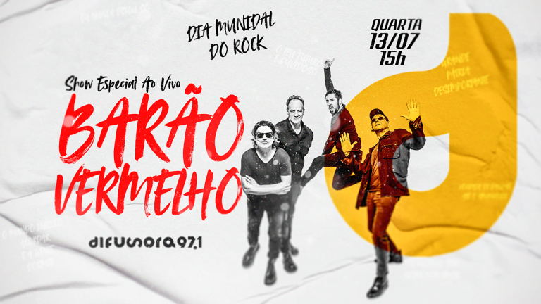 No Dia do Rock, Difusora FM transmite show exclusivo do Barão Vermelho