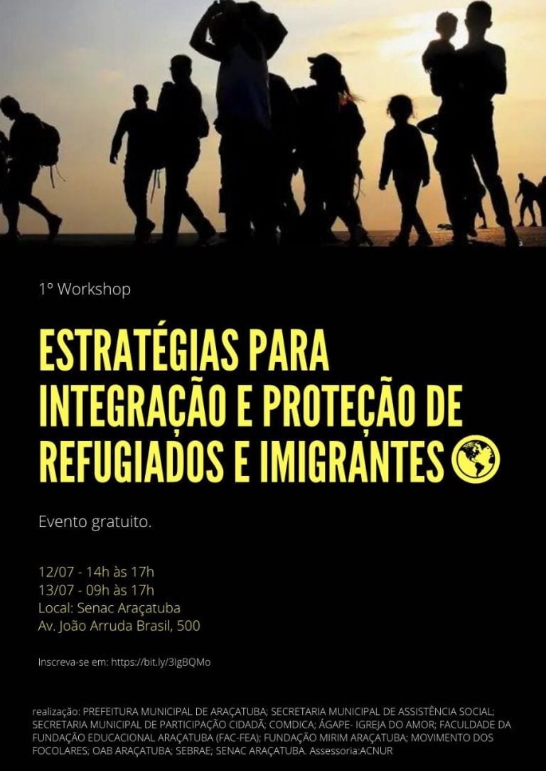 1º Workshop Estratégias para Integração e Proteção de Refugiados e Imigrantes começa hoje em Araçatuba
