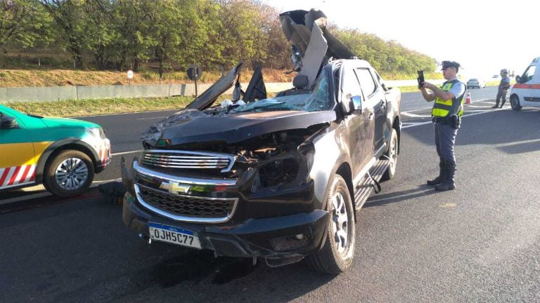 Passageiro de camionete morre em acidente na rodovia Cândido Portinari em Brodowski