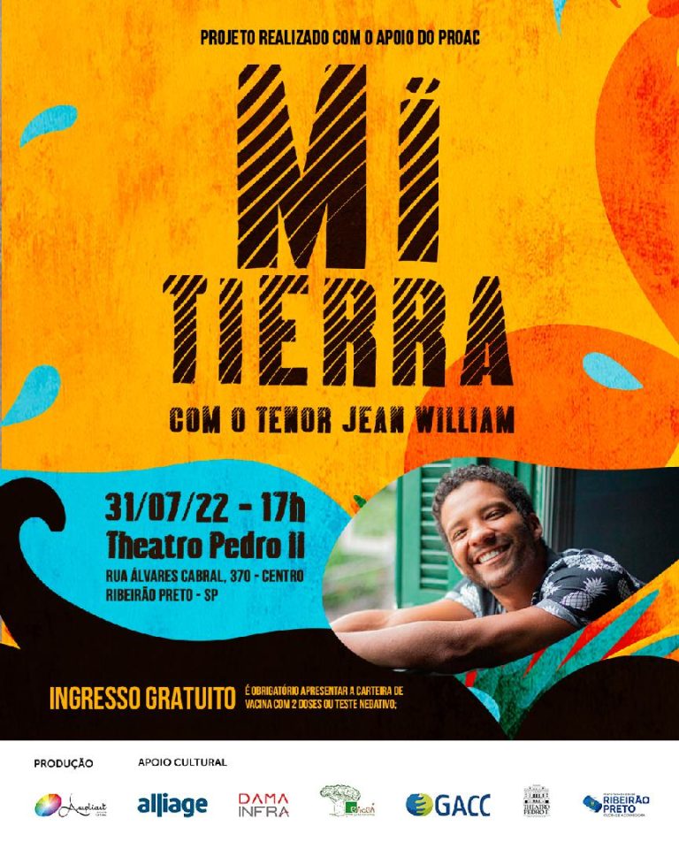 Tenor Jean William faz apresentação gratuita, domingo (31), no Pedro II