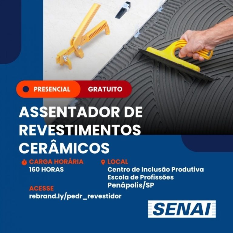 Vagas estão disponíveis para o curso gratuito de Assentador de Revestimentos Cerâmicos