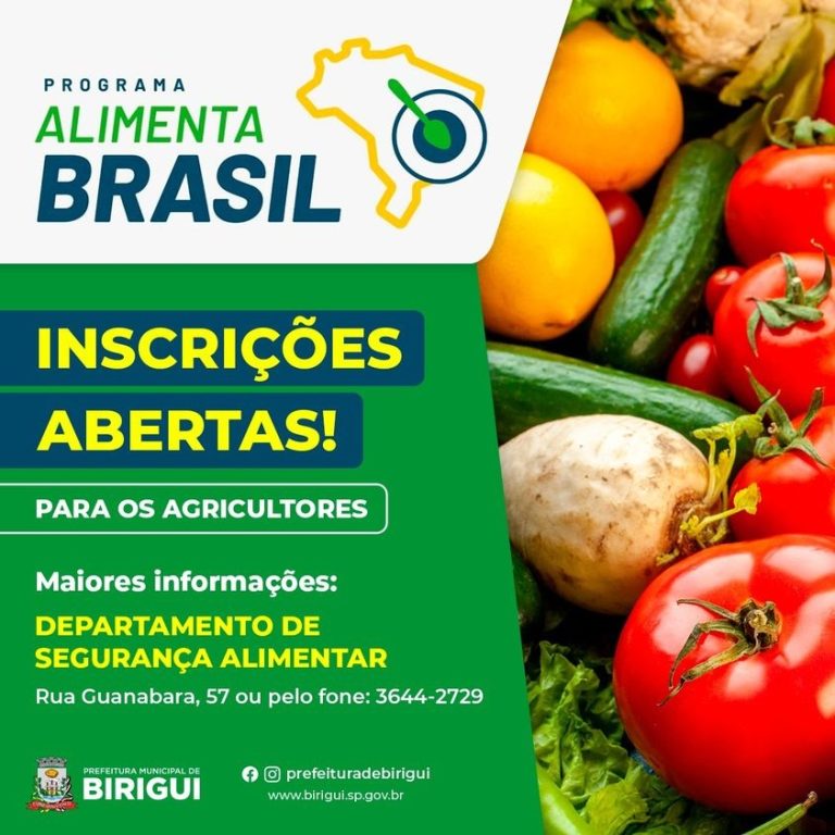 Birigui abre inscrições para produtores rurais que queiram participar do Programa Alimenta Brasil