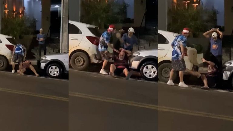 Jovens agridem idoso com pedradas na cabeça.Veja o vídeo