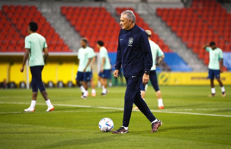Último treino do Brasil antes da estreia na Copa tem gato no gramado e apoio da torcida