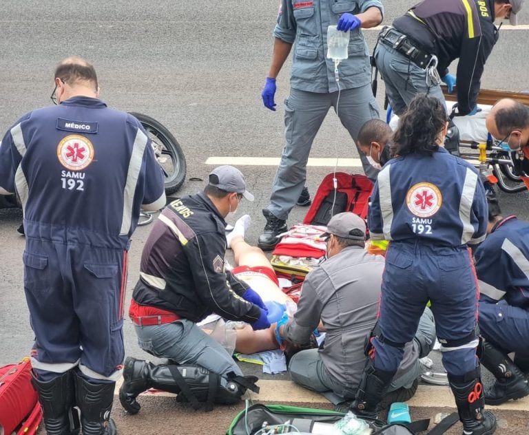 Mais um acidente: Motociclista fica gravemente ferido após colisão em rodovia de Ribeirão Preto