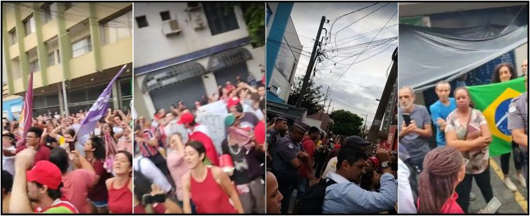 Antifas faz passeata no centro de Ribeirão e acompanha a saída dos últimos bolsonaristas em frente à 5ª CSM