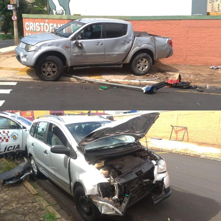 Pancada feia: Dois veículos envolvem-se numa batida na Meira Júnior com Camilo de Matos. Duas pessoas ficaram feridas