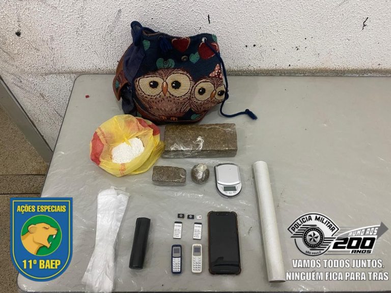 Mulher é detida com micro celulares e drogas que seriam entregues a presos em penitenciária de Bauru