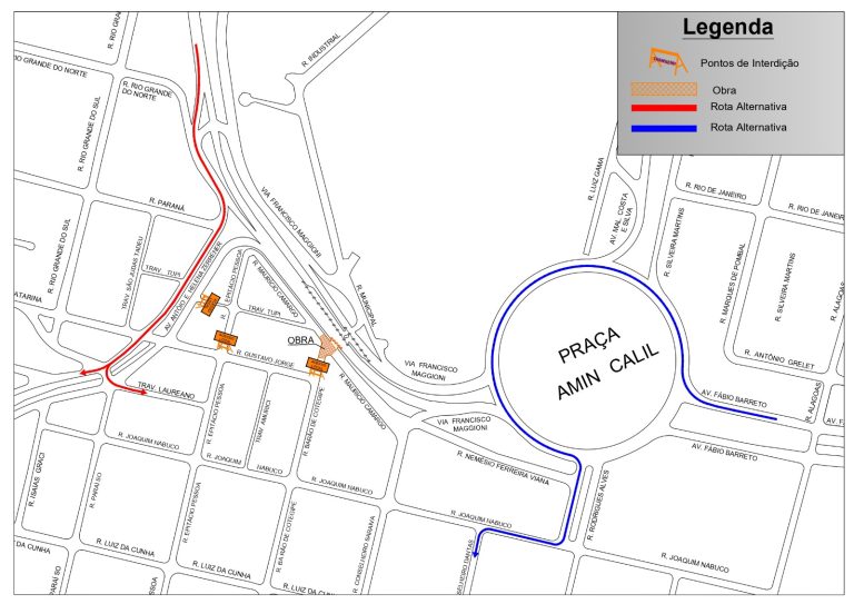 Cruzamento da Vila Tibério é interditado para obras de mobilidade