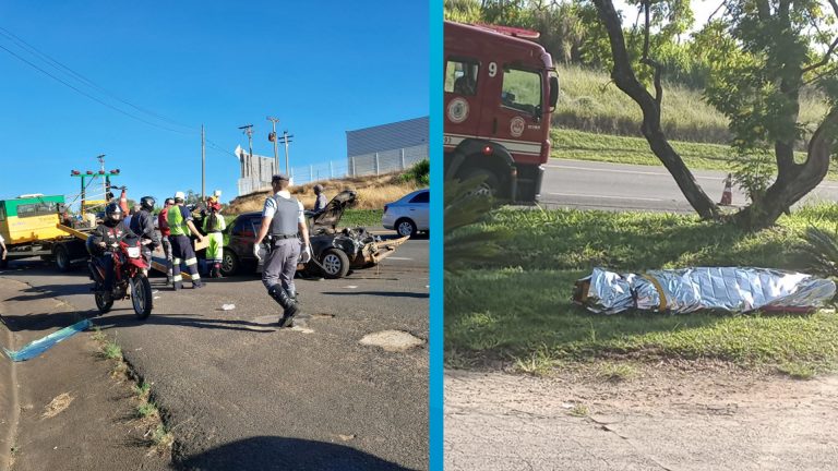 Acidente grave entre carro e caminhão provoca duas mortes: o condutor do carro e um bebê de oito meses