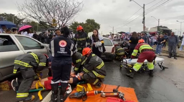 Maio amarelo: equipes de segurança de Campinas promovem simulação de acidente