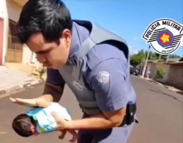 Bebê engasgado é salvo por policial militar em Cravinhos
