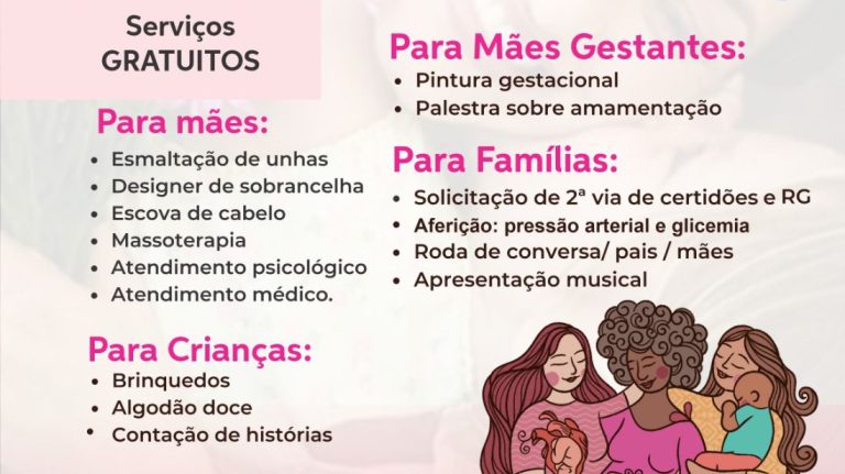 Dia das Mães: evento gratuito oferece atendimento médico, cabeleireiro e pintura gestacional