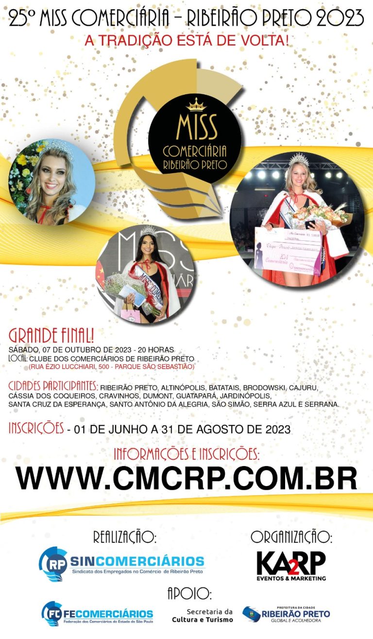 Vem aí a 25ª edição do concurso Miss Comerciária