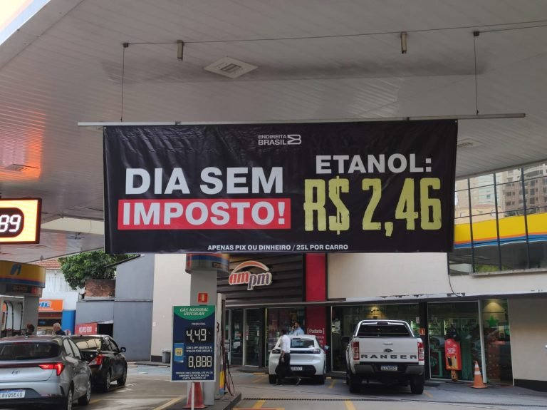 Posto em São Paulo oferece etanol sem cobrança de tributos no dia da liberdade de impostos