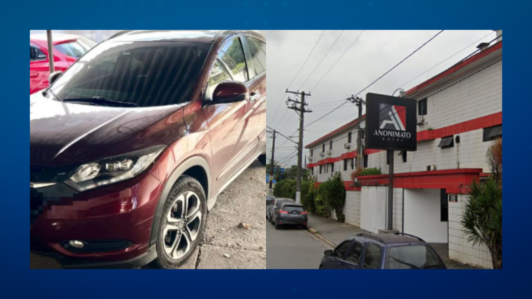 Carro de casal que foi roubado em motel de Santos é apreendido em operação policial no morro