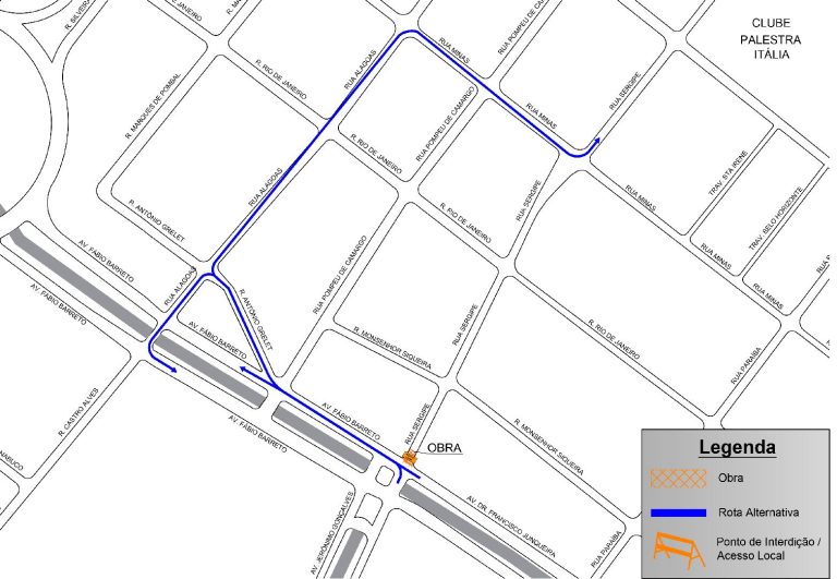 Rua do Campos Elíseos terá interdição total nesta quarta (26)