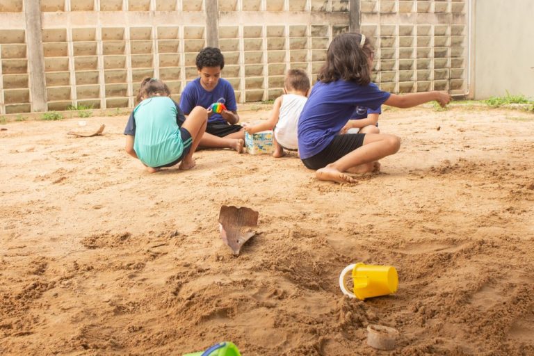 Atividades no tanque de areia do Sesc Campinas ensina crianças sobre paleontologia