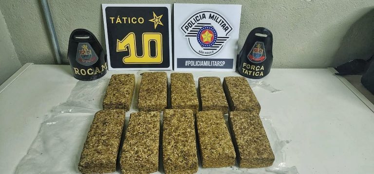 Três pessoas são presas com 10 tijolos de maconha em Piracicaba