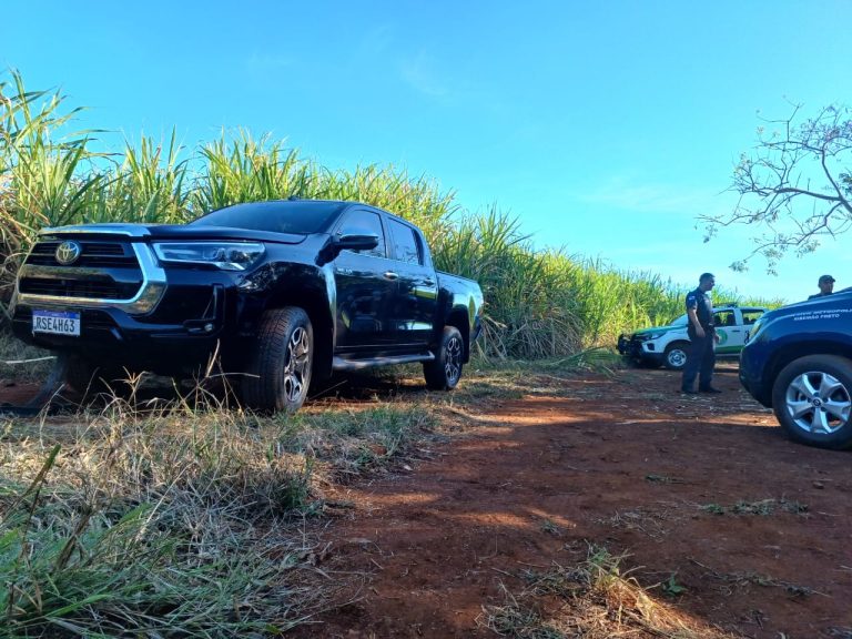 Hilux furtada é encontrada abandonada em canavial da região